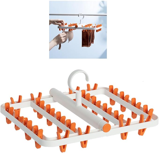 Collapsible Clothes Airer Socks, Foldable Sock Dryer, Sock Hanger, Washing Line, Hook, Clothes Airer, Portable Clip Hanger Socks