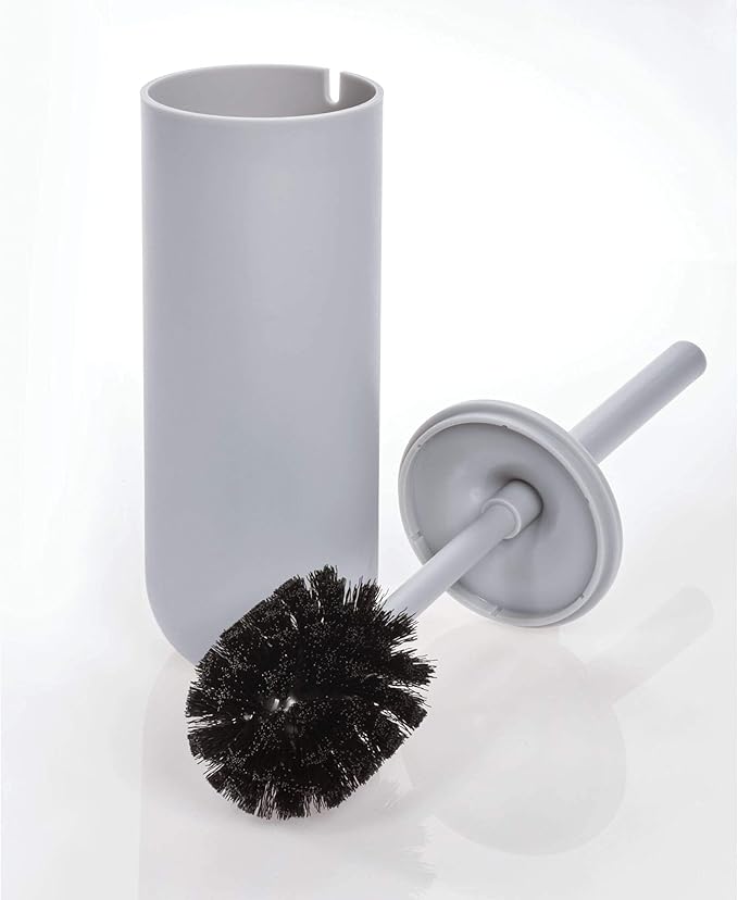 iDesign Cade Bowl Brush and Holder, Toilet Cleaning Set for Bathroom, Matte Gray 2 Each