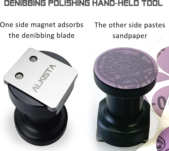 2-in-One Paint Remover Tool, Tungsten Denibbing Tool, Paint Stripper, Carbide Scraper, for Removing Dust, Paint and Stains, Come with 4 Sheets of Sand APER