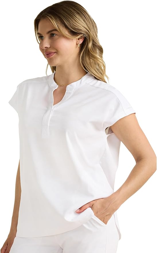 Healing Hands Purple Label Scrub Top for Women Modern Fit Tee | 2 Functional Pockets, Moisture Wicking Fabric, 360° Stretch, Quick Dry Performance, Back Yoke, Rounded Hem, Easy Care