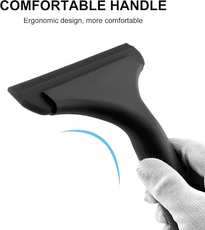 SetSail Shower Squeegee for Glass Doors Small Squeegee for Shower Glass Door Mini Silicone Squeegee for Car Window Cleaning 2 Packs, All Black