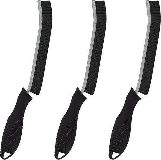 KMOSENIA Cleaning Brush - 3 Pcs Hard Bristle Crevice Cleaning Brush, Grout Brush, Scrub Brush Cleaning Supplies, Gap Cleaning Tools for Bathroom Kitchen Toilet Window Track (3, Black)