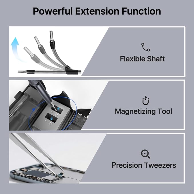 AXTH 128-in-1 Precision Screwdriver Set, Professional Mini Repair Tool Kit | [Bearing Steel] Magnetic Screw Driver for Phone, Computer, Watch, Laptop, Macbook, Ring Doorbell, Eyeglass, Electronic