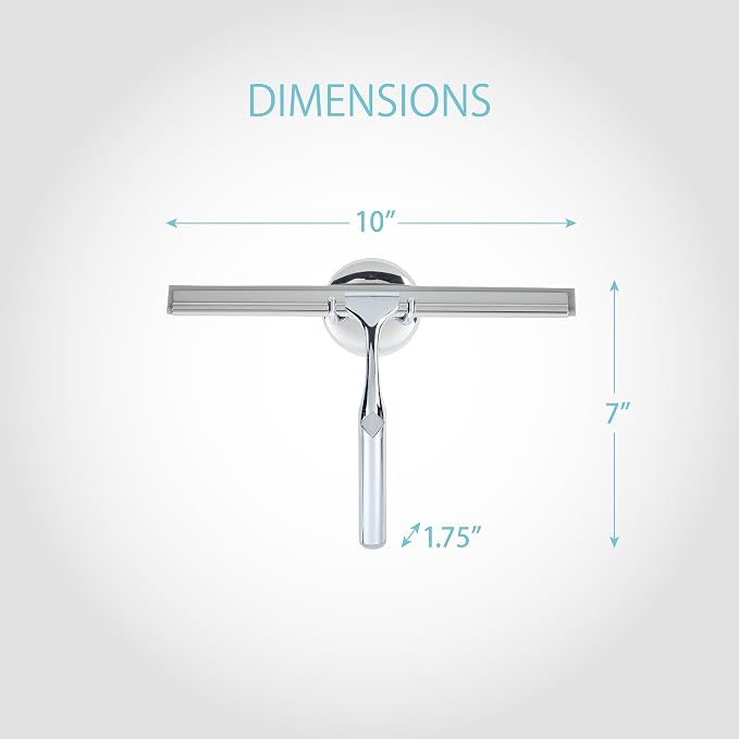 Better Living Deluxe Shower Squeegee, 10" Blade, Chrome