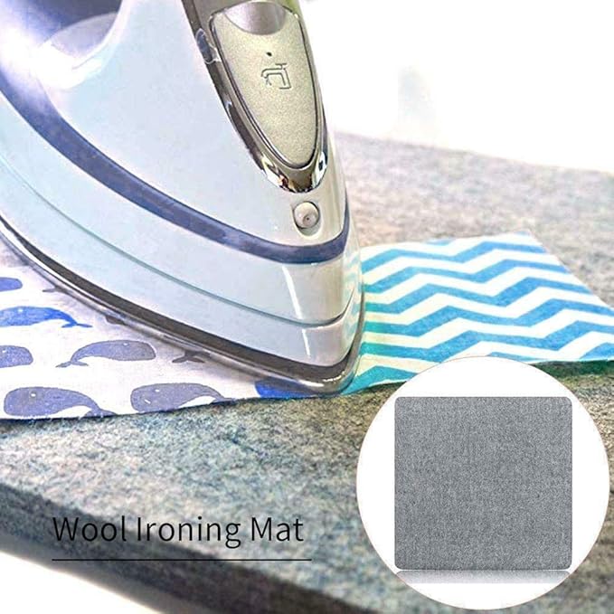 mupai 18 X 12 Wool Pressing Mat for Quilting and Ironing,New Zealand Wool Easy Press Ironing Pad,3 Sizes Option (Grey, 12X18in) (18 X 12in)