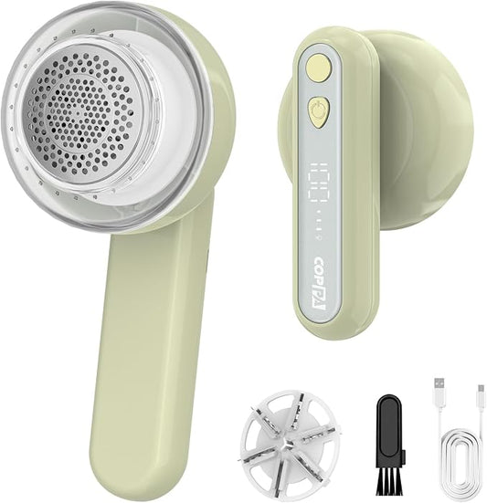 COPPA Lint Remover, LR-01 Remove Fuzz Lint USB-C Rechargeable 6 Blades & 3 Speed Mode Shut-Off Protection Portable Fuzz Remover with Battery Display for Clothing Furniture Curtain