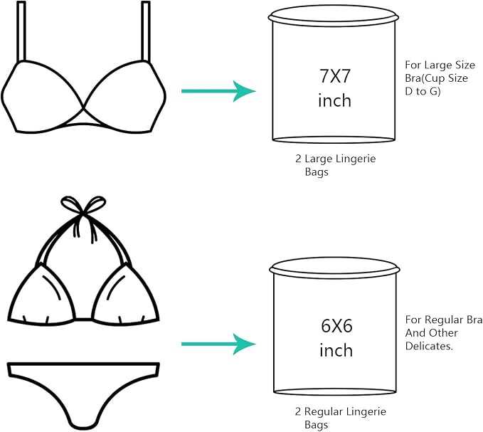 BAGAIL Laundry Bags Mesh Wash Bag for Intimates Lingerie and Delicates,4Pcs(Bra Wash Bag,6×6inch+7×7inch)