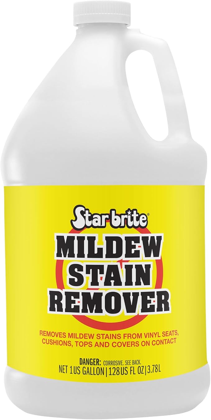 STAR BRITE Mold & Mildew Stain Remover + Cleaner | Buffered bleach removes stains on contact, works on awnings, fiberglass, wood, vinyl upholstery and Sunbrella fabrics
