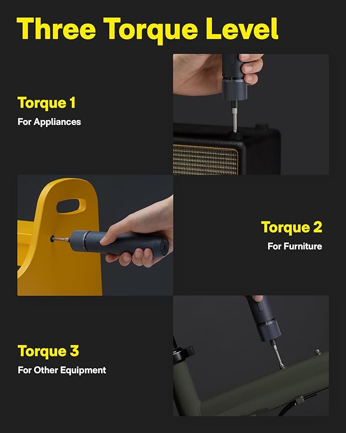 HOTO 18-Piece Home Tool Kit with Electric Screwdriver & LED, 3 Torque Modes | Ideal for College Dorm, DIY Projects, Includes 10 Bits, Compact and Portable