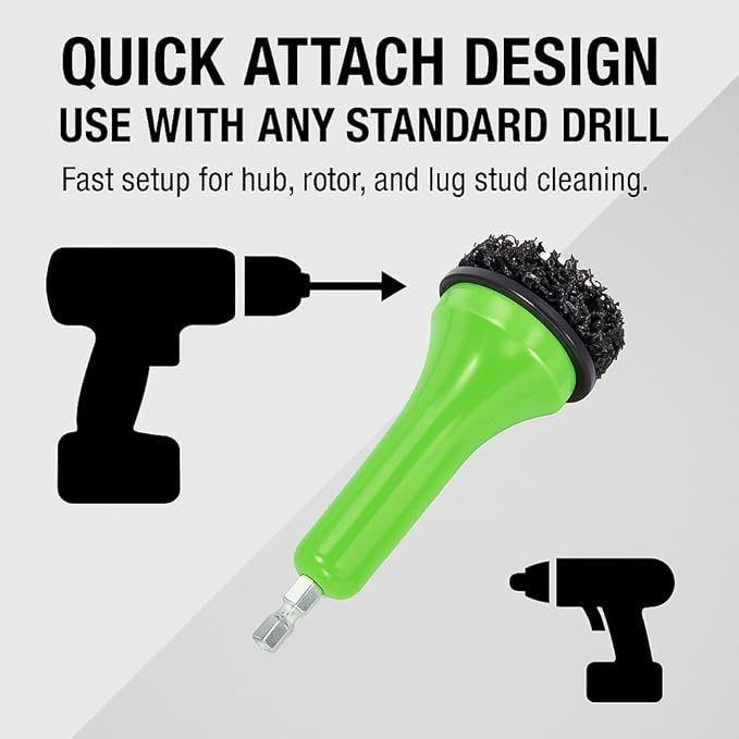 OEMTOOLS 24686 Brake Hub Resurfacing Tool with Pads, Drill Powered Wheel Hub Cleaning Tool, Removes Rust from Wheel Studs and Rotors for Cars, Trucks, and SUVs