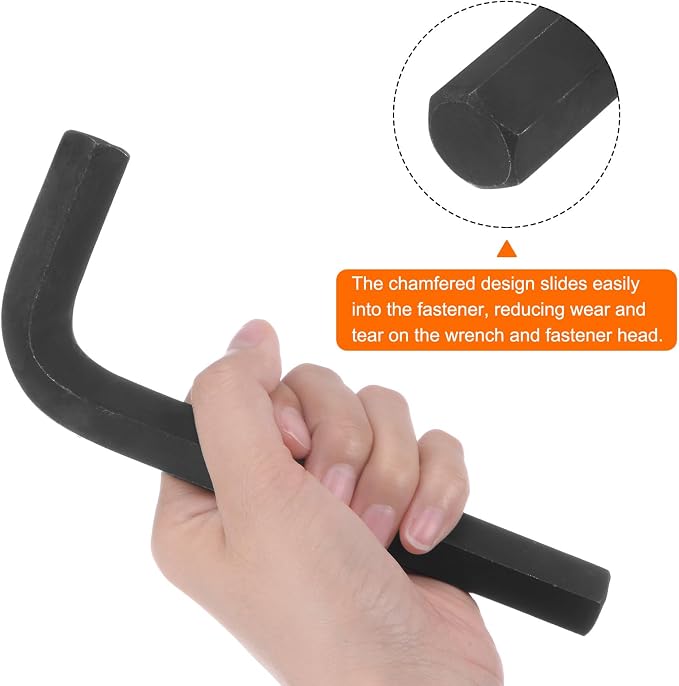 HARFINGTON Hex Key Wrench 19mm L-Shape Hexagon Metric Wrenches Chrome Vanadium Steel Repairing Tool for Home Repair, Black