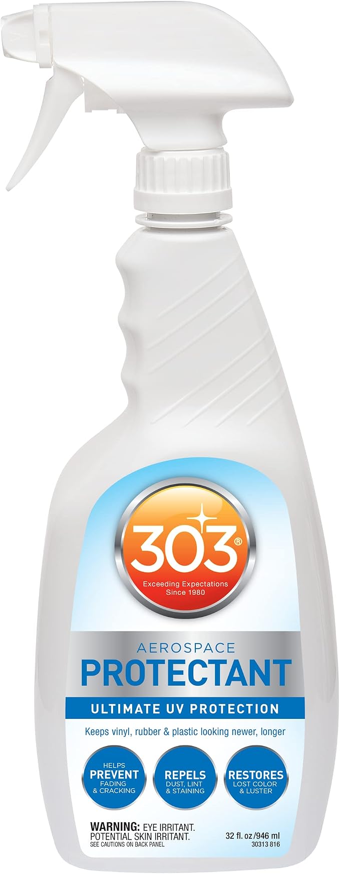 303 Aerospace Protectant for Vinyl, Plastic & Rubber, 32 oz | Provides UV protection while helping prevent fading, cracking, and discoloration.