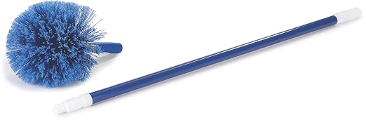 Sparta Round Duster Head, Soft Flagged Bristles, 9 Inch, Blue | Flo-Pac, Electrostatic Bristles, Ceilings and Corners, Handle Sold Separately, BPA Free