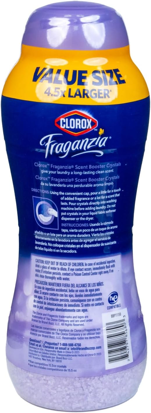 Clorox Fraganzia Laundry Scent Booster Crystals, Lavender, 70 Oz, 6-Pack