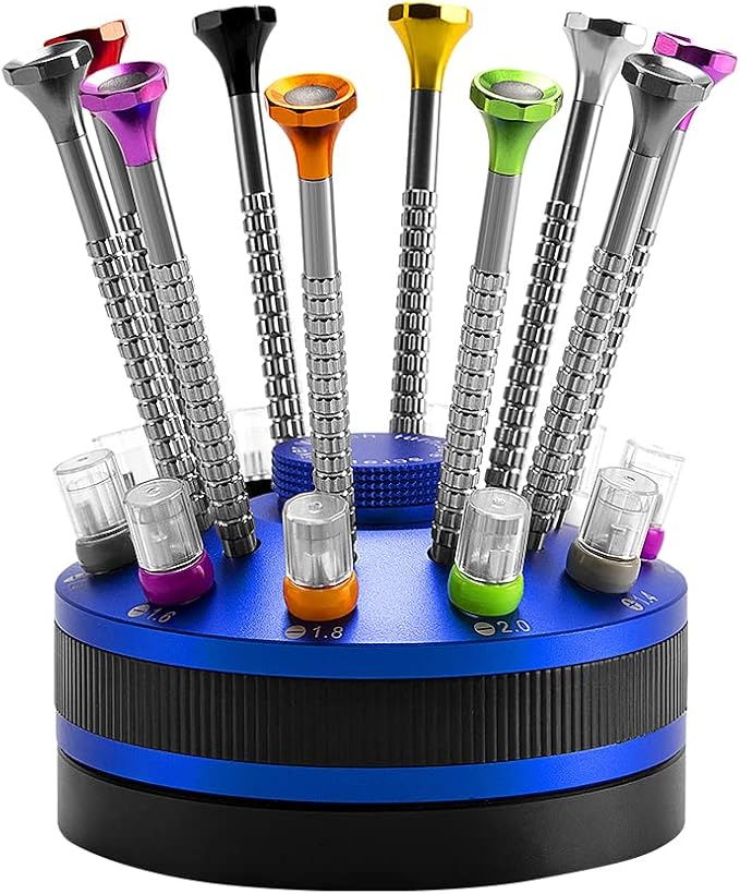 10 pcs Precision Slotted And Phillips Watch Screwdriver Set Different Sizes With 20 Extra Replace Blades Watchmaker Screwdriver Set for Watch,Jewelry,Eyeglass，The Best Gift for Dad