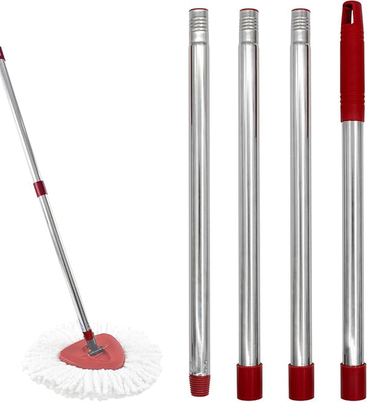 Mop Handle for Ocedar, Mop Handle for O Cedar, 4-Section Spin Mop Handles Replacement for Ocedar Spin Mop and H2pro Flat Mop, 30" to 58" Adjustable Extra Long Stainless Steel Handles for O Cedar Mop