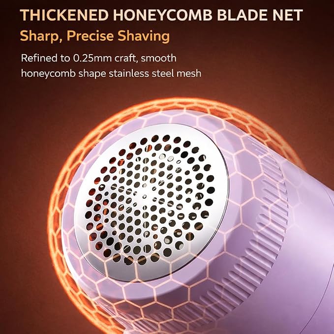 Rechargeable Fabric Shaver Lint Remover for Clothes, Sweaters & Furniture | Couch, Remove Fuzz and Pilling from Blankets, Jackets, Bedding, Purple