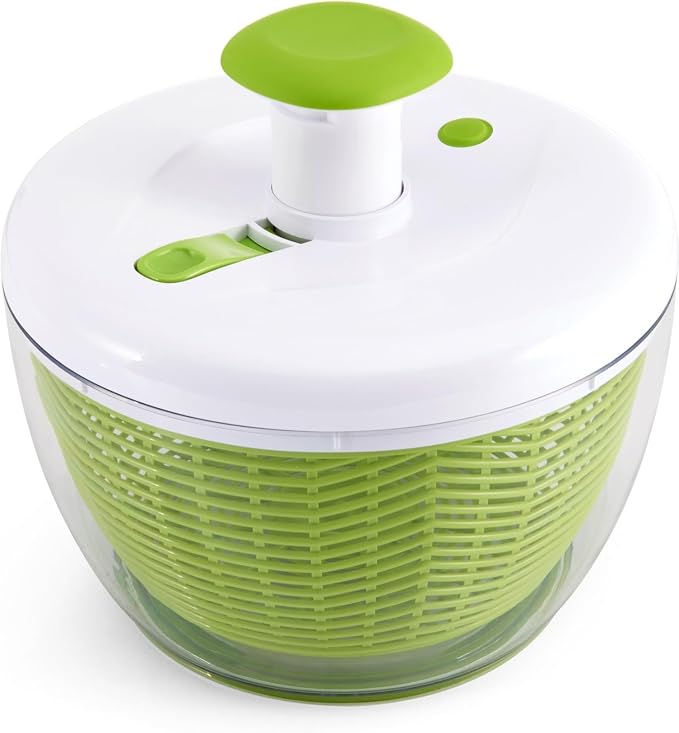 Professional Plastic 2.4 lb Salad Spinner Green with White Lid