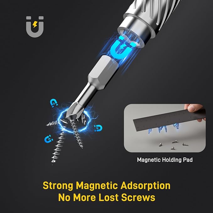 Upgraded 62 in 1 Magnetic Ratchet Screwdriver Set, 43 Bits & 10 Hex Sockets | T Handle Ratchet Screwdriver Set with Case Repair Tool Kit for Furniture, Bicycle, Electronics, Auto, DIY & Gift for Men