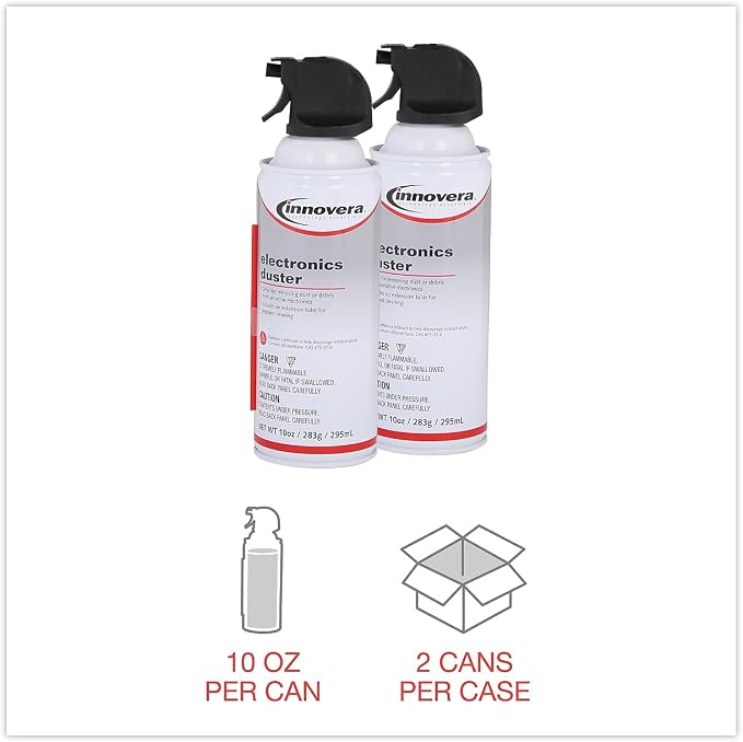 Innovera IVR10012 10 oz. Compressed Air Duster Cleaner (2/Pack)