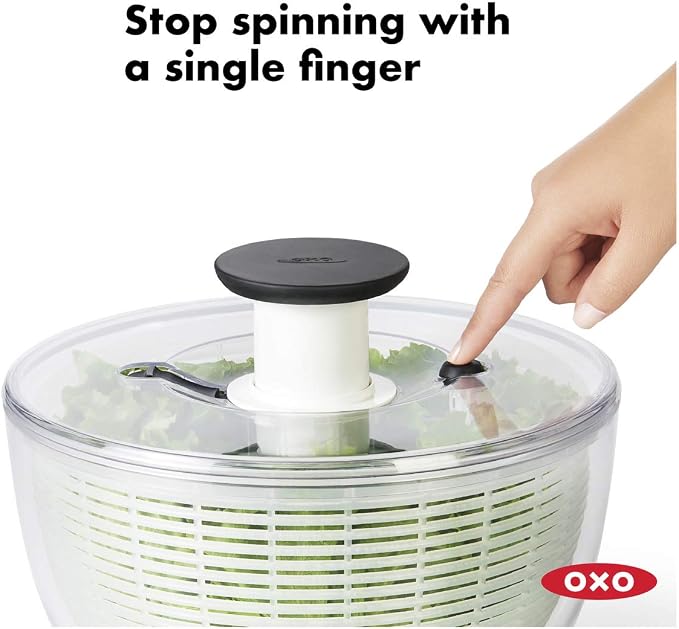 OXO Good Grips Salad Spinner, Large & Cuisinart CTG-00-3MS Set of 3 Fine Mesh Stainless Steel Strainers