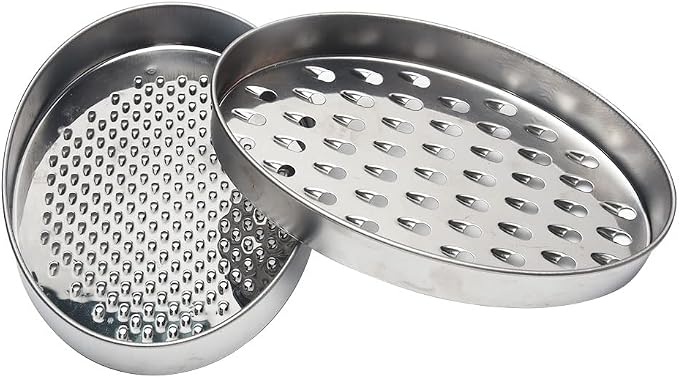 Cheese Grater with Container and Lid, Stainless Steel Grater Box Set, 7.09 x 2.76 in, Red, 2 Blades, Multi Purpose Kitchen Grater for Cheese, Vegetables, Ginger and Citrus