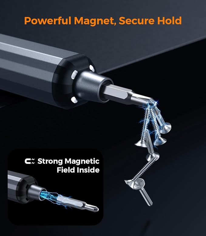 AXTH 76-in-1 Mini Electric Screwdriver Set, [Precise Torque Control] | Magnetic Power Precision Screw driver, Rechargeable Tiny Cordless Repair Tool Kit, for Eyeglass, Watch, Computer, Electronic