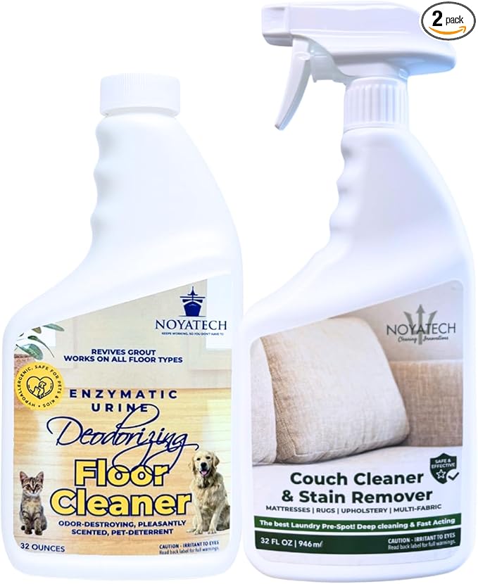 NOYATECH Couch Stain Remover and Pet Floor Cleaner Bundle, 2 x 32 oz