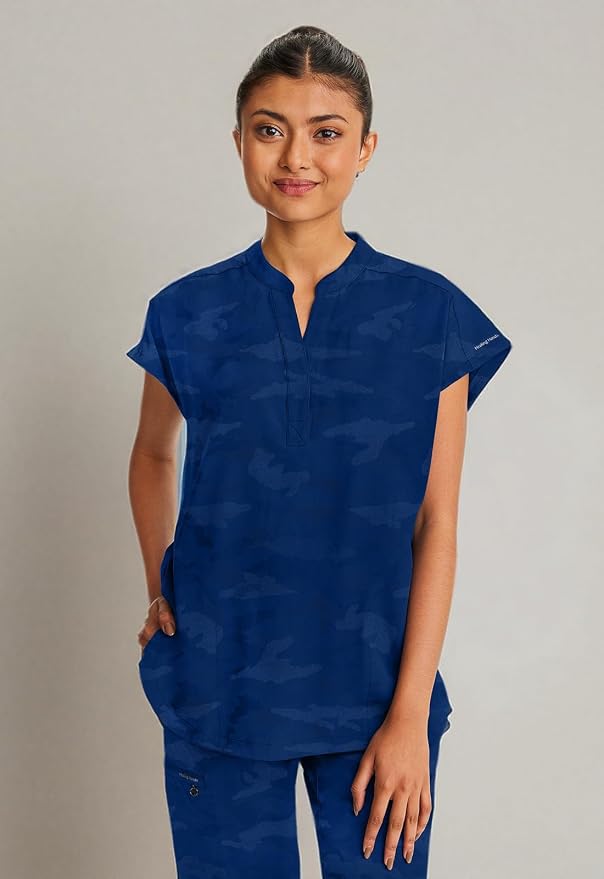 Healing Hands Purple Label Scrub Top for Women Modern Fit Tee | 2 Functional Pockets, Moisture Wicking Fabric, 360° Stretch, Quick Dry Performance, Back Yoke, Rounded Hem, Easy Care