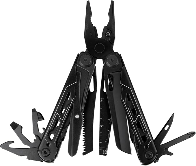 Professional Multi-Tool Set With Large Folding Scissors, Heavy-Duty Pliers, Folding Knife, And Nylon Carry Case. Perfect For Camping, Outdoor Repairs, And Everyday Tasks