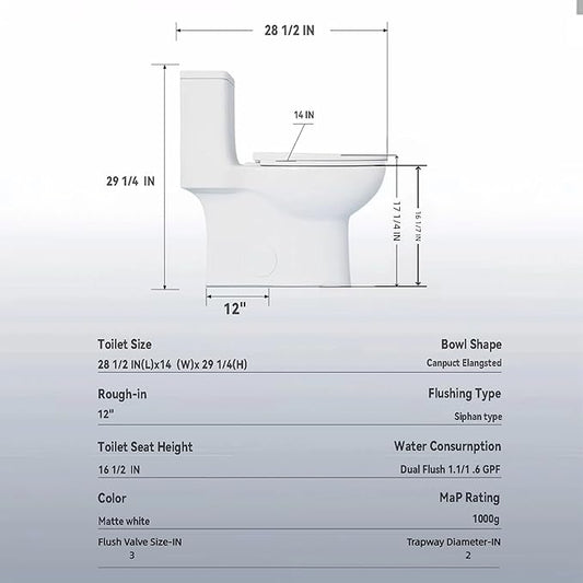 Dual Flush One Piece Toilets for Bathrooms, Compact Toilet Elongated with Soft Closing Seat, Modern 12 Inch Rough in Toilet, 1.61 GPF & Map 1000g, Comfort Height, Silent Design (Sage Green)