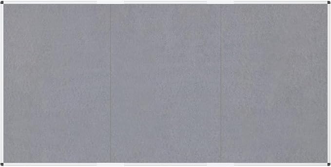 VIZ-PRO Large Fabric Bulletin Board/Foldable Notice Board Felt Gray, 96 X 48 Inches, Silver Aluminium Frame