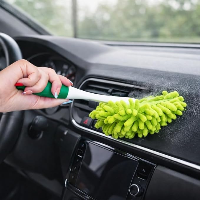 LIBMAN Microfiber Duster for Car Cleaning - Reusable Washable Hand Duster for Furniture, Screens, Shelves, Blinds - Traps Dust & Allergens