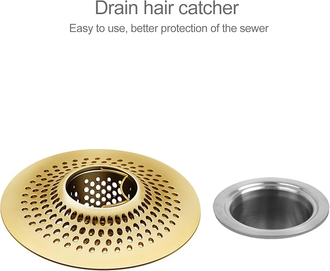 LKEYE Shower Drain Hair Catcher/Bathroom Drain Cover/Bathtub Drain Strainer/Shower Stall Drain Protector(Bronze)