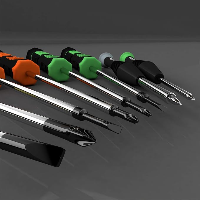 12 Pcs Small Screwdriver Set with Flathead Phillips Pentalobe Screwdriver | Stainless Steel Magnetic Multi-Size Screwdrivers, Non Slip handles, Suitable For iPhone PC Laptop Eyeglass Jewelry Watch
