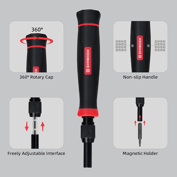 153 in 1 Precision Screwdriver Set for Electronic Repair Red | Magnetic Small Screwdriver Set with Torx, Pentalobe, Triwing, Mini Repair Tool Kit for Computer, Laptop, PC, PS5, Eyeglass