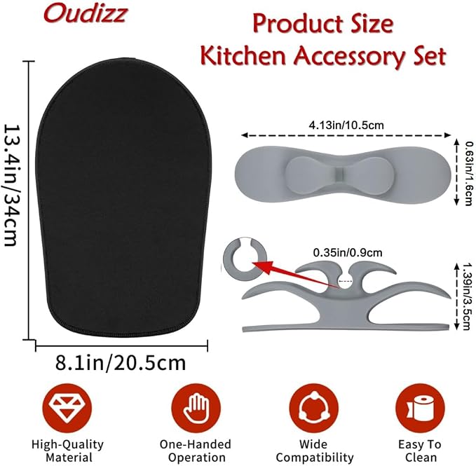 Mixer Slider Mat for Tilt Head Kitchen aid 4.5-5 Qt Stand Mixer,Kitchen aid Mixer Slider Mat Compatible Appliance Sliding Mat for Kitchen with 2 Grey Mixer Accessories