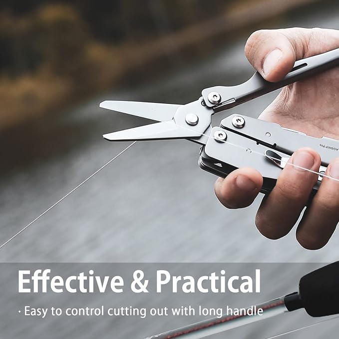 NexTool Flagship Pro Multitool Pliers with Full-size Scissors (Silver) | 16-in-1 Multi-tool, Safety Locking, Replaceable YG8 wire cutters, Tool for Camping, Survival, Fishing, Repair, Gifts for Men