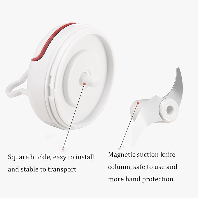 Manual Food Chopper for Vegetable Fruits Nuts Onions Garlic Ginger Chili Spice Herbs, Mini Chopper Hand Pull Mincer Blender Mixer Food Processor, Hand Pull String Portable Choppers Cutter with Handle