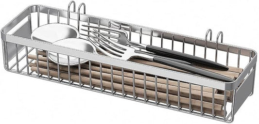 Dish Racks，304 Stainless Steel Utensil Holder, Utensil Drying Rack, Basket Holder with Hooks, Rust Proof