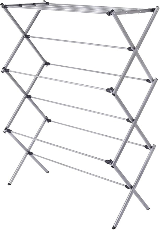 Clothes Drying Rack Foldable, Heavy Duty Laundry Rack for Small Spaces | Space-saving drying rack for clothes,towels and small laundry.Steel frame supports wet loads and folds flat for storage.