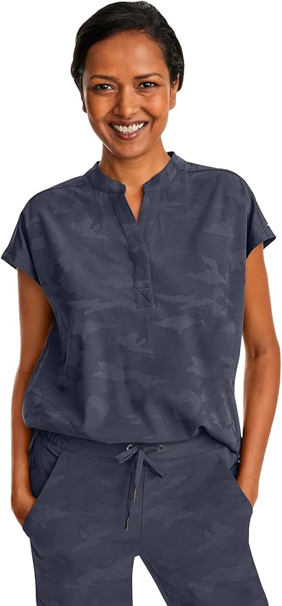 Healing Hands Purple Label Scrub Top for Women Modern Fit Tee | 2 Functional Pockets, Moisture Wicking Fabric, 360° Stretch, Quick Dry Performance, Back Yoke, Rounded Hem, Easy Care