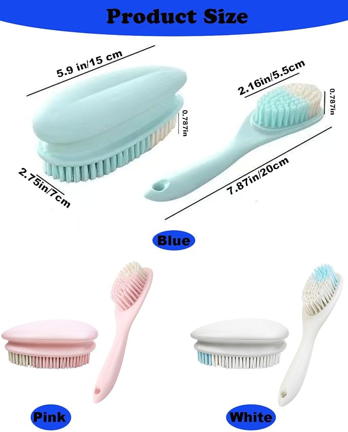 Cleaning Scrub Brushes Laundry Brush Soft Bristle Scrubbing Brush Clothes Brush Removes Stains from Fabrics Cleaning Brush Scrubber Brush for Fabric,Carpet,Clothes - 2 Pack