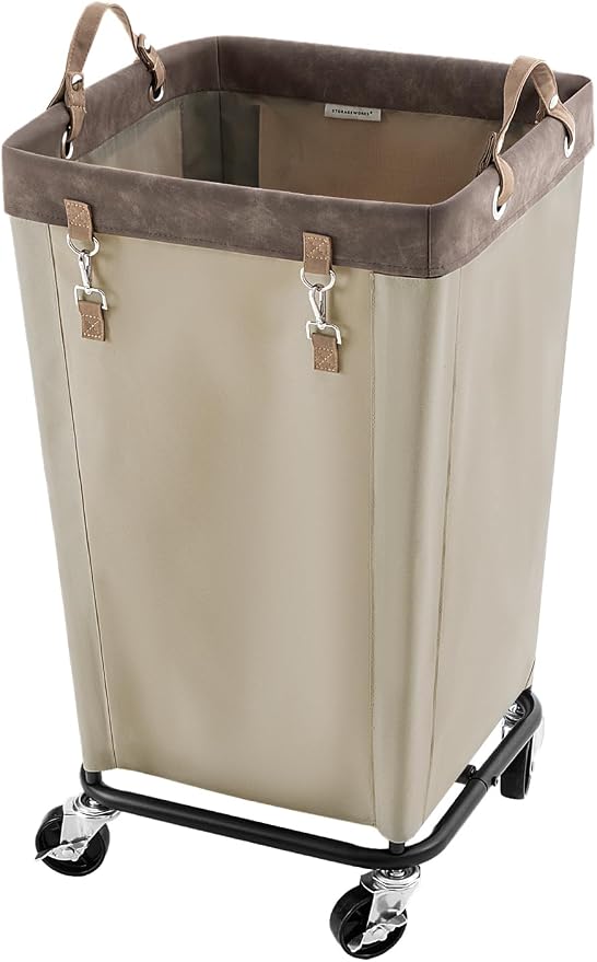StorageWorks 160L Laundry Basket with Wheels, Rolling Hampers for Clothing
