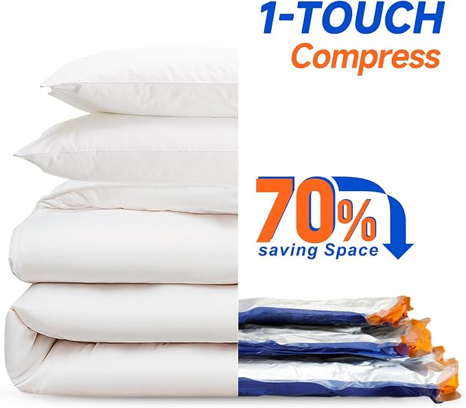 Vacbird Vacuum Storage Bags with Cordless Pump,12 Pack Seal Bags for Closet | Cordless Rechargeable Pump Vacuum Bags Large Jumbo, 12 Pack 3 Sizes, Space Saving for Organization & Clothing Storage