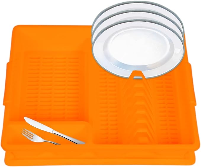 Multifunctional Dish Drainer Rack, Space Saving Plate Drying Organizer, Lightweight Function for Kitchen Countertops, Chopsticks Bowls Plates Spoons Cups Family Cooking Needs