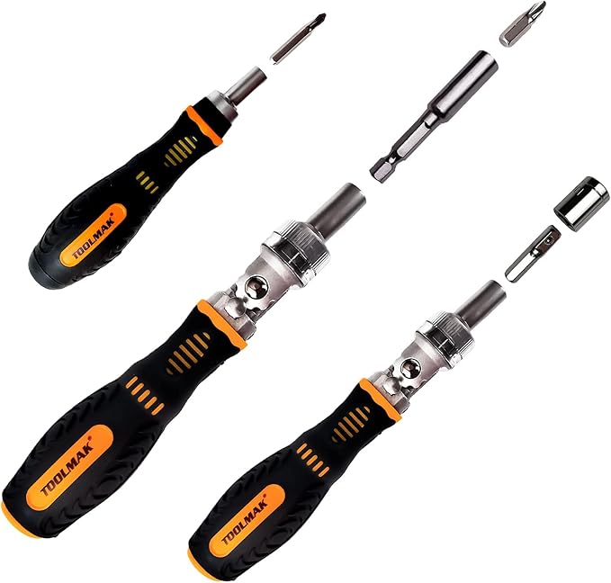 61pcs Ratcheting Screwdriver, Socket & Precision Bit Set | Cr-V Steel, Rotatable Handle, Storage Case Included, Ideal for Bike, Watch & Glasses Repair