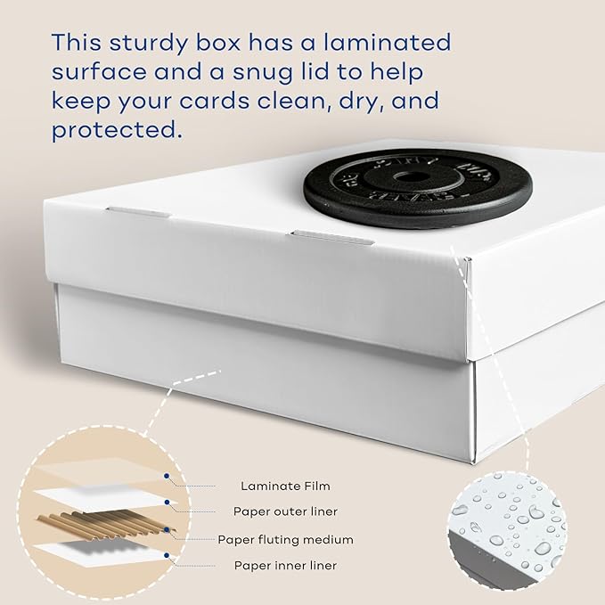 Fageverld 4-Pack Trading Card Storage Box, 3200 Count Cardboard 4 Row Card Box for MTG TCG Baseball Sports Cards Collection, Top loader Storage Boxes, includes Card Dividers & Stoppers