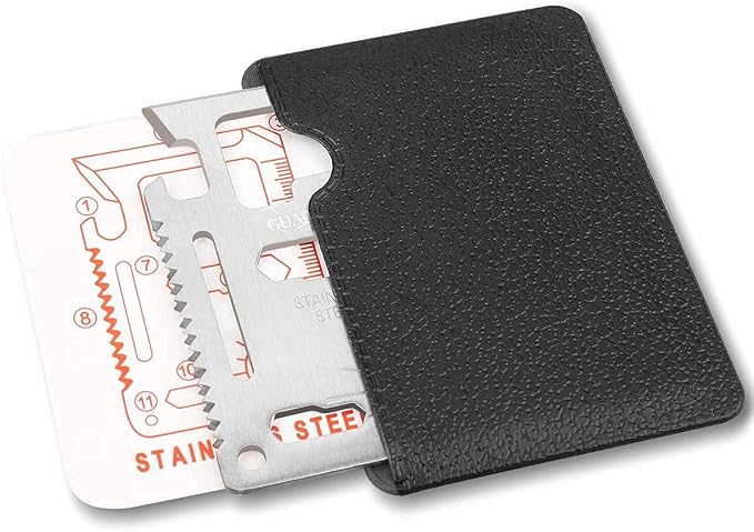 GUARDMAN Fathers Day Gift 2-Pack 11-in-1 Credit Card Multitool – Multitool Wallet Survival Tactical Tool with Knife, Bottle Opener & More – Dad Gift for Men