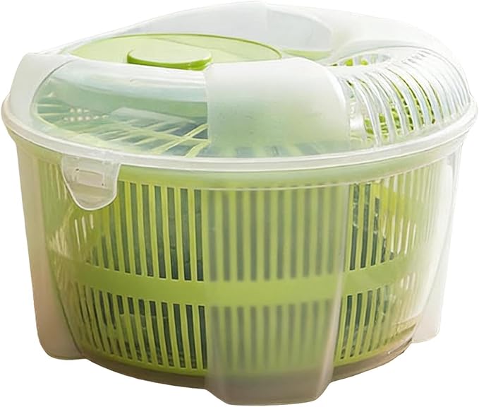 Salad Spinner - ABS 21x21x14cm | Large Capacity Vegetable Washer | Vegetable Drainer Manual Rotary Drying Basket Kitchen Strainer Fruit Lettuce Salad Washing And Water Removal Tool For Home Cooking Fo